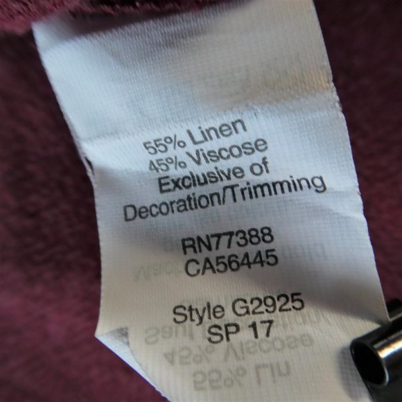 Madewell Top Embroidered Tee  Red Linen Blend Diamonds Side Vents Short Sleeve - Picture 7 of 7